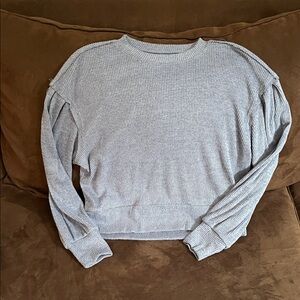 SO Light Blue Ribbed Crop Top